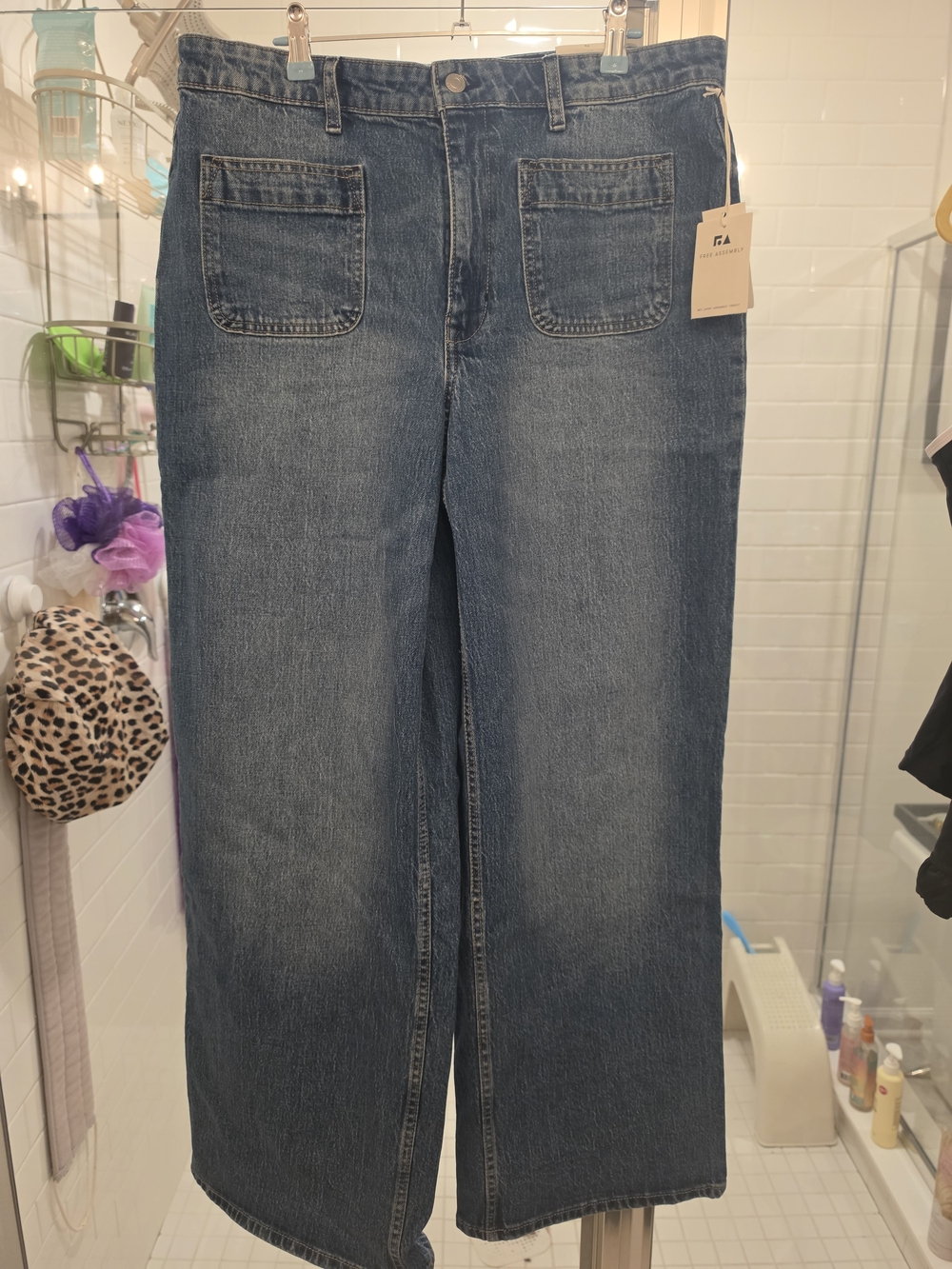 High-Rise Wide-Leg Jeans in Deep Blue
